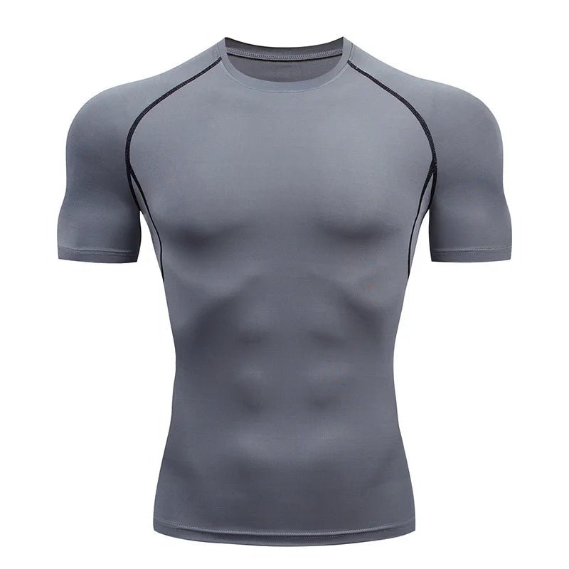 Men Compression Running T Shirt Fitness Tight Short Sleeve Tshirt Training Jogging Shirts Gym Sportswear Quick Dry Rashgard - flohmarkt-deutschland.shop