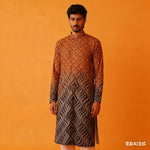 Men Muslim Simple Casual Shirt Ethnic Printing Style Long Sleeve Shirt Stand Collar Islam Homme Muslimische Kleider Herren - flohmarkt-deutschland.shop