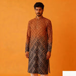 Men Muslim Simple Casual Shirt Ethnic Printing Style Long Sleeve Shirt Stand Collar Islam Homme Muslimische Kleider Herren - flohmarkt-deutschland.shop