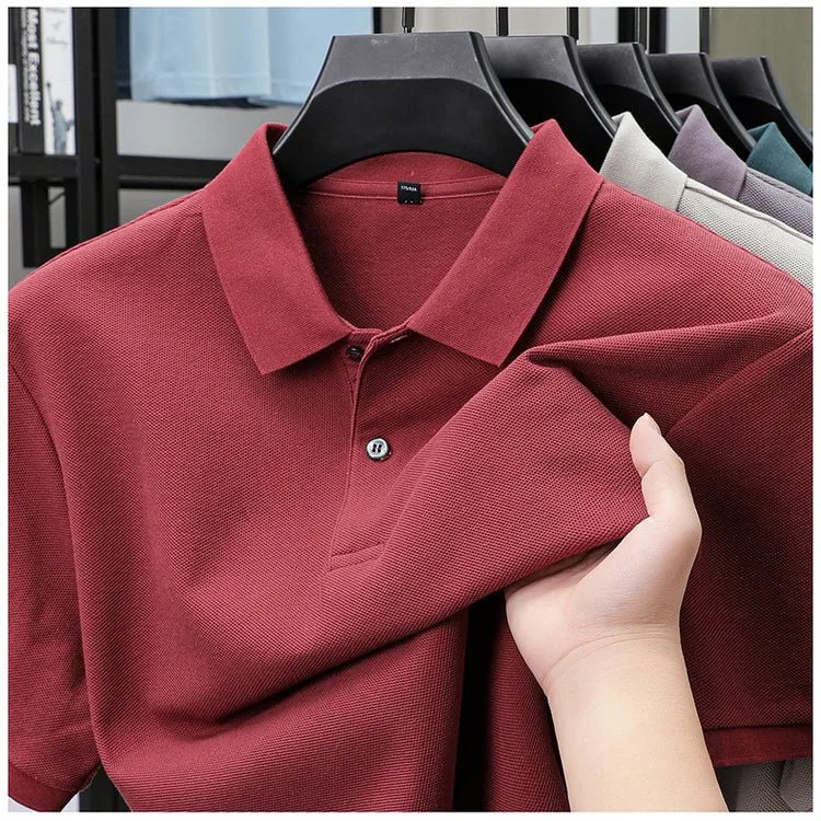 Men's 100% Cotton Polo Shirt - Summer Casual Breathable Tee,19 Colors,Ideal for Golf and Sports,Business Casual,Silk-Like Finish - flohmarkt-deutschland.shop