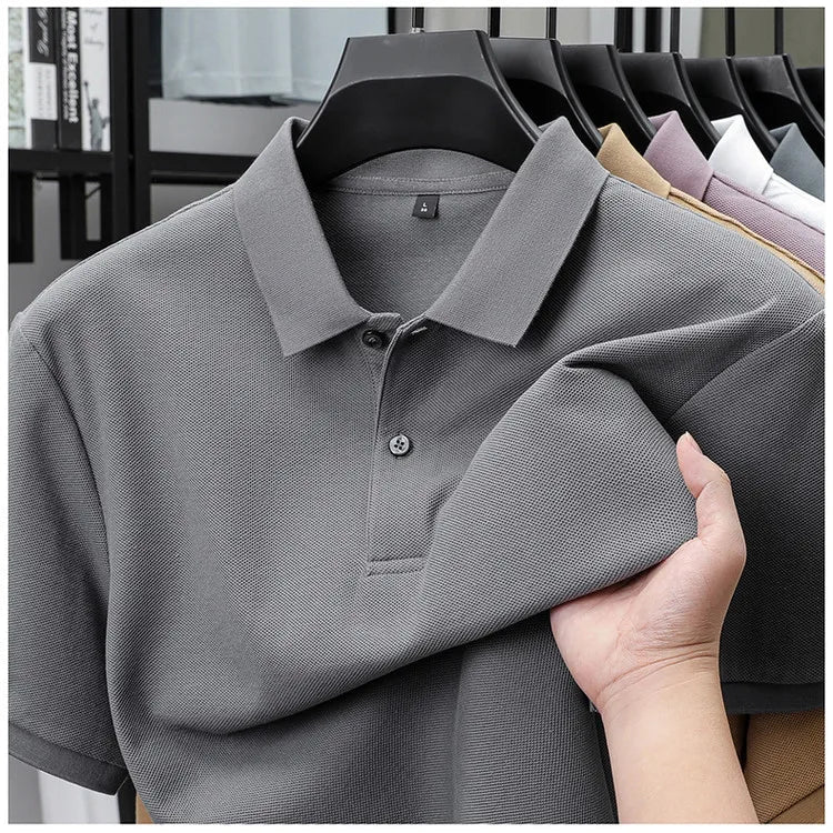 Men's 100% Cotton Polo Shirt - Summer Casual Breathable Tee,19 Colors,Ideal for Golf and Sports,Business Casual,Silk-Like Finish - flohmarkt-deutschland.shop