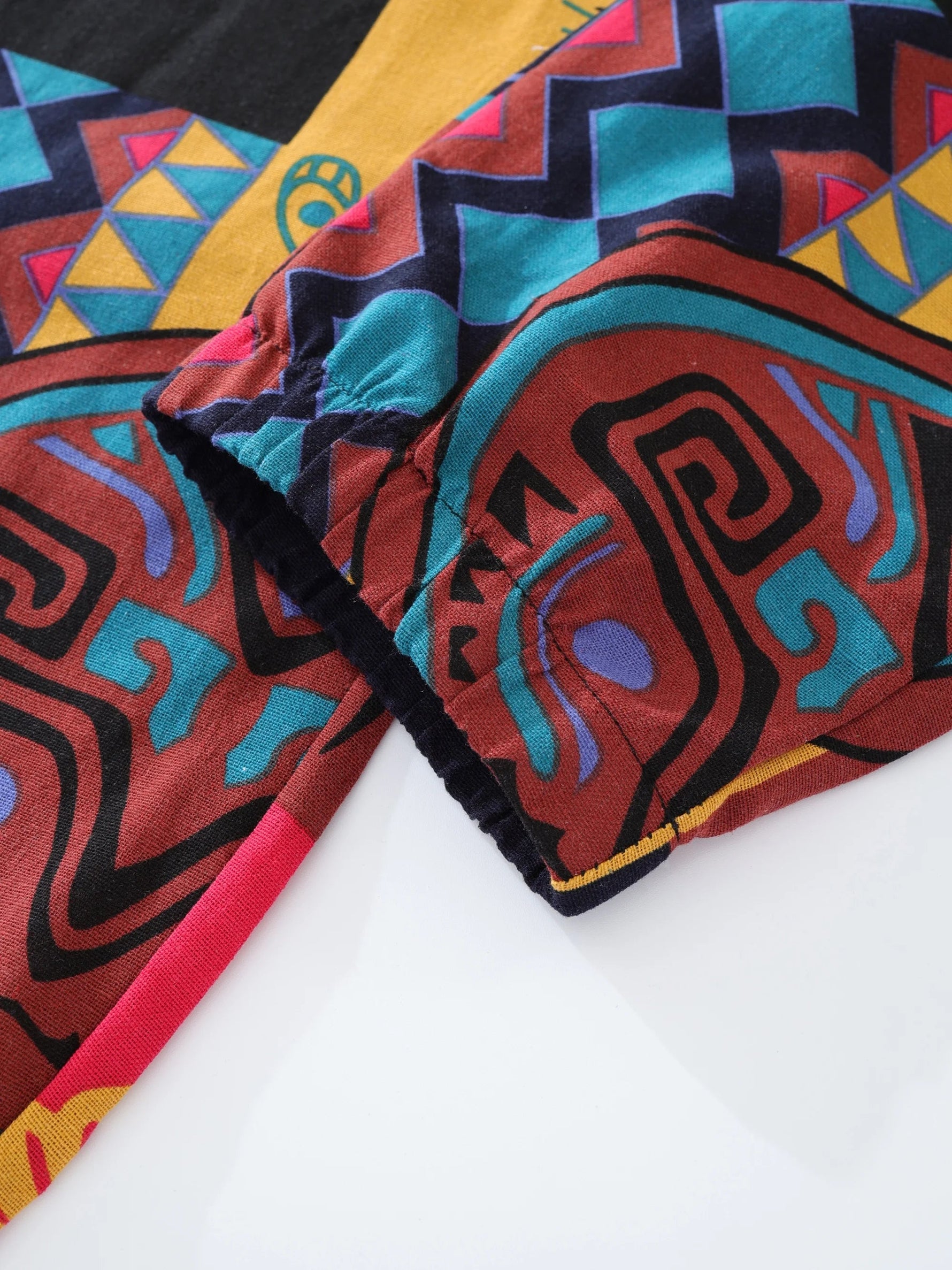 Mens Boho Tribal Print Stretch Linen Pnats Cotton Blend Drawstring LightWeight Trousers with Pockets Summer Jogger Pants - flohmarkt-deutschland.shop