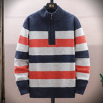 Men's Casual Sports Coat 2025 Autumn / Winter Men Quarter-Zip Sweaters Pure Cotton Mock Neck Knit Long Sleeve Pullover Sweater - flohmarkt-deutschland.shop