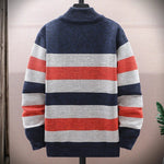 Men's Casual Sports Coat 2025 Autumn / Winter Men Quarter-Zip Sweaters Pure Cotton Mock Neck Knit Long Sleeve Pullover Sweater - flohmarkt-deutschland.shop