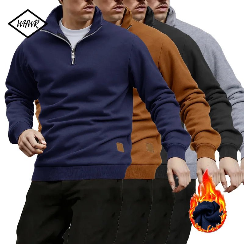 Men's Half Turtleneck Long Sleeve Slim Fit Lightweight Stand Neck Pullover Casual Sweater Quarter Zip Up Cozy Outdoor Streetwear - flohmarkt-deutschland.shop