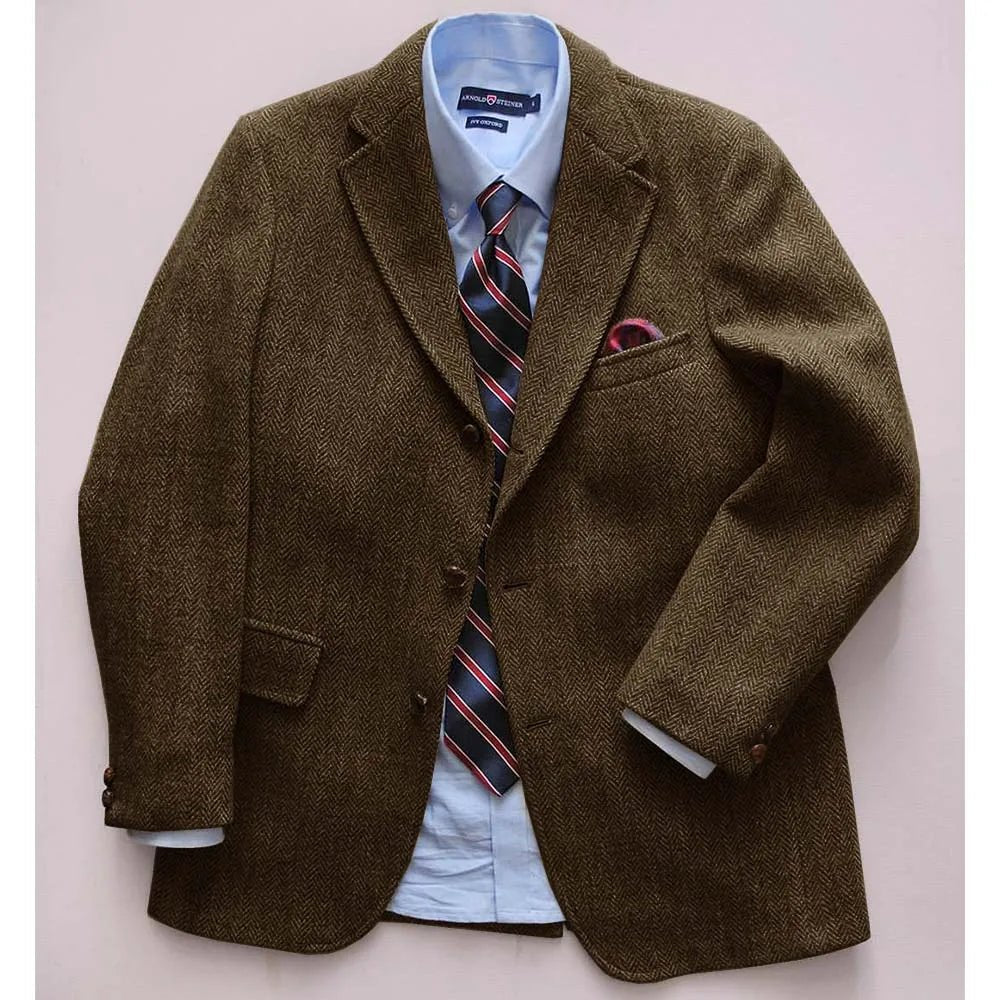 Men's Herringbone Casual Blazer Slim Single-breasted Fashion Design Comfortable Business Commuter Jacket Men Suit Jackets Man - flohmarkt-deutschland.shop