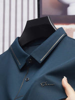 Men's New Polo Shirt Seamless Premium Luxury Cool Fabric Business Casual Golf Slim Fit Blouse Collar T-shirt - flohmarkt-deutschland.shop