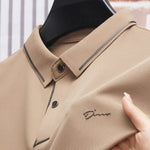 Men's New Polo Shirt Seamless Premium Luxury Cool Fabric Business Casual Golf Slim Fit Blouse Collar T-shirt - flohmarkt-deutschland.shop