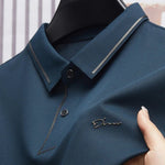Men's New Polo Shirt Seamless Premium Luxury Cool Fabric Business Casual Golf Slim Fit Blouse Collar T-shirt - flohmarkt-deutschland.shop