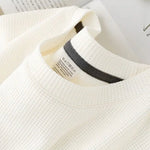 Men's New Summer Waffle Round Neck Short Sleeve T-Shirt Comfortable Breathable Short-Sleeved Top for Casual Wear - flohmarkt-deutschland.shop