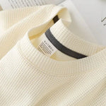 Men's New Summer Waffle Round Neck Short Sleeve T-Shirt Comfortable Breathable Short-Sleeved Top for Casual Wear - flohmarkt-deutschland.shop