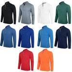 Men's Polo Shirt-Spring and Autumn Casual Business Buckle Henry Collar Long sleeve, Comfortable Style, Breathable - flohmarkt-deutschland.shop