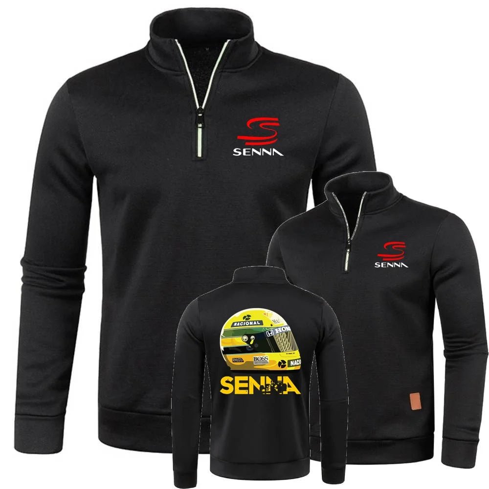 Mens Pullover Sportswear Ayrton Senna Drive Men 2Pcs Sets Hoodies Pants Sweatshirts Half Zipper Soft Fleece Turtleneck Sweater - flohmarkt-deutschland.shop
