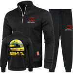 Mens Pullover Sportswear Ayrton Senna Drive Men 2Pcs Sets Hoodies Pants Sweatshirts Half Zipper Soft Fleece Turtleneck Sweater - flohmarkt-deutschland.shop