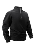 Men's Quarter Zip Sweatshirt Polar Fleece Mock Neck Thick Thermal Black Sweatshirt Winter Warm Pullover Sweater S-3XL - flohmarkt-deutschland.shop