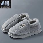 Men's slippers Winter Solid Color Wrap Heels Plush Slippers Non-slip Warm Women Men Home Casual Cotton Shoes Big Size 50 51 - flohmarkt-deutschland.shop
