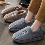 Men's slippers Winter Solid Color Wrap Heels Plush Slippers Non-slip Warm Women Men Home Casual Cotton Shoes Big Size 50 51 - flohmarkt-deutschland.shop