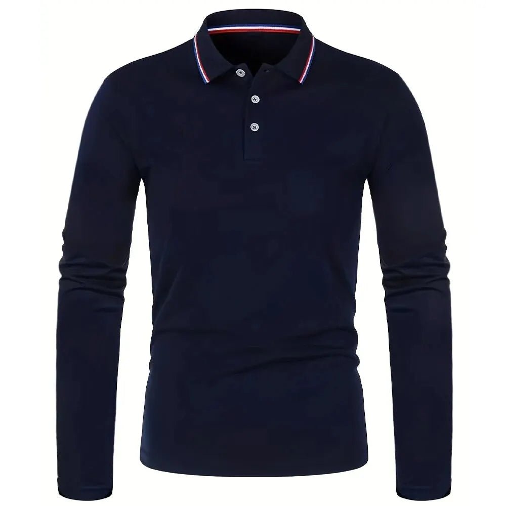 Men's Spring and Autumn Casual Breathable Comfortable Polo Shirt Hot Selling Fashion Men's Business Long Sleeve T-Shirt - flohmarkt-deutschland.shop