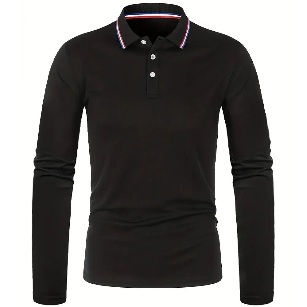 Men's Spring and Autumn Casual Breathable Comfortable Polo Shirt Hot Selling Fashion Men's Business Long Sleeve T-Shirt - flohmarkt-deutschland.shop