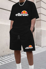 Men's Summer Casual and Fashionable Round Neck Short Sleeved T-shirt+shorts Breathable Sports Set Two-piece Set - flohmarkt-deutschland.shop