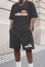 Men's Summer Casual and Fashionable Round Neck Short Sleeved T-shirt+shorts Breathable Sports Set Two-piece Set - flohmarkt-deutschland.shop