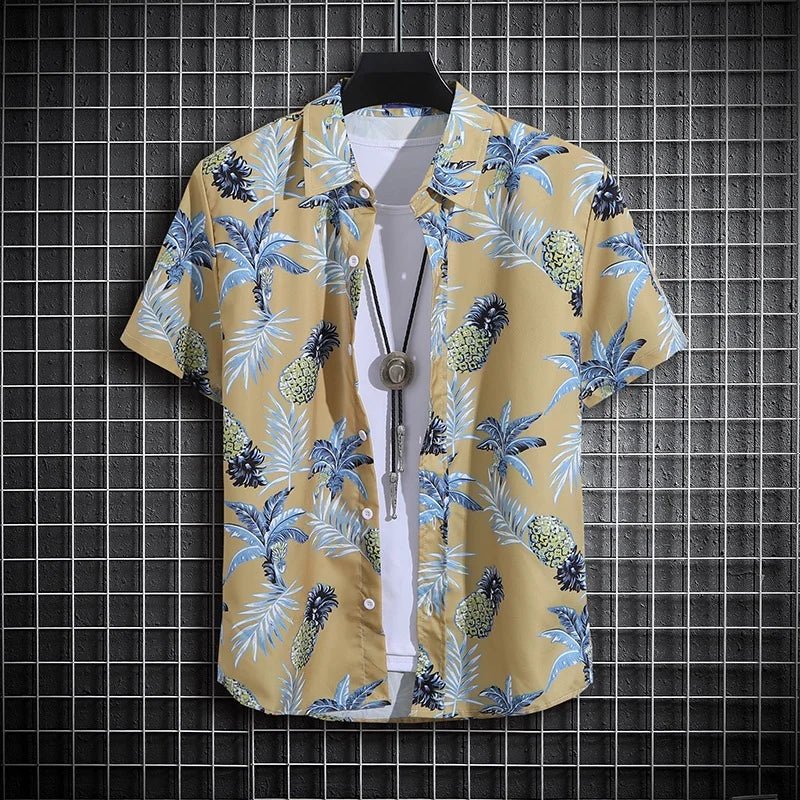 Men's Summer Short Sleeve Printed Shirt Thin Beach Shirt Men's Clothing Turtle Neck Polo Shirt for Men Casual Top - flohmarkt-deutschland.shop
