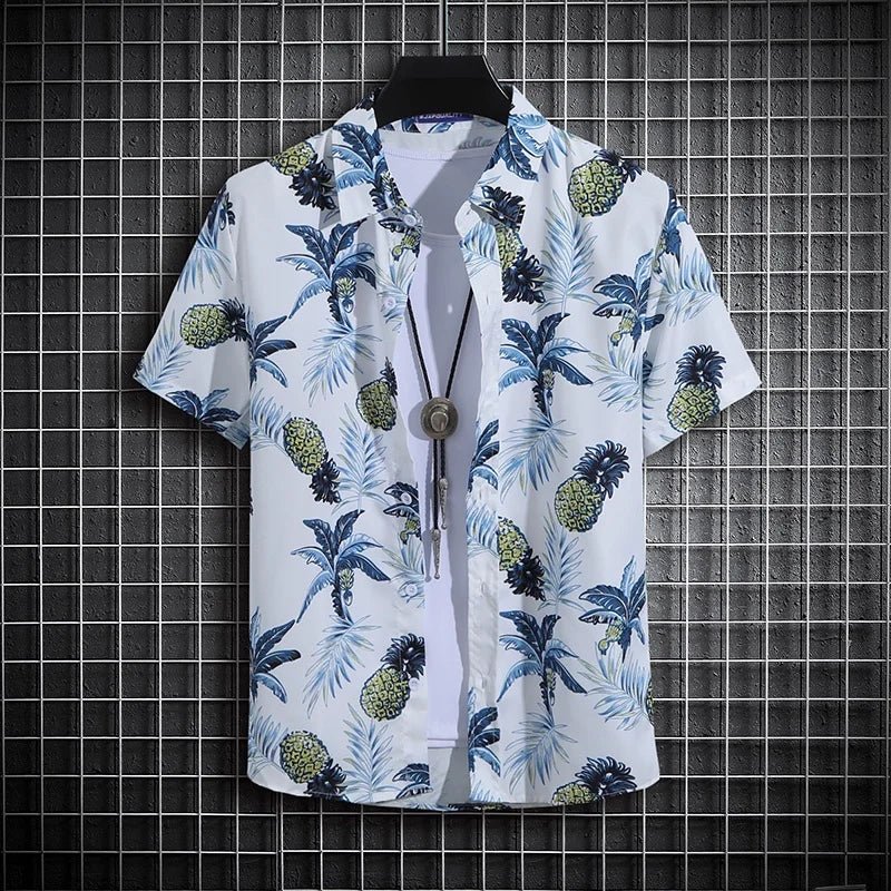 Men's Summer Short Sleeve Printed Shirt Thin Beach Shirt Men's Clothing Turtle Neck Polo Shirt for Men Casual Top - flohmarkt-deutschland.shop