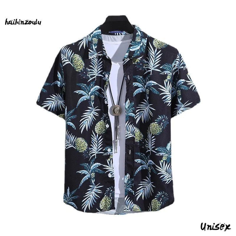 Men's Summer Short Sleeve Printed Shirt Thin Beach Shirt Men's Clothing Turtle Neck Polo Shirt for Men Casual Top - flohmarkt-deutschland.shop