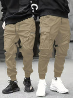 Men's Sweatpants Straight Fit Joggers Trousers Autumn Streetwear Loose Oversized Drawstring Long Pants Men Multi-pocket Overalls - flohmarkt-deutschland.shop