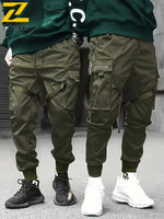 Men's Sweatpants Straight Fit Joggers Trousers Autumn Streetwear Loose Oversized Drawstring Long Pants Men Multi-pocket Overalls - flohmarkt-deutschland.shop
