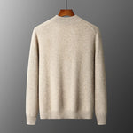 Merinowolle,100 % warmer Herrenpullover, Stehkragen, verdickte Strickjacke mit Reißverschluss, Herbst-Winter, neue Kaschmir-Strick-Langarm-Tops - flohmarkt-deutschland.shop