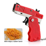 Metal Burst Rubber Band Toy - Mini Folding Launcher Toy With Keychain And 60pcs Rubber Bands,Perfect Gift for Christmas - flohmarkt-deutschland.shop