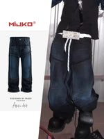 MIJKO Herren Jeans American Double Knee Straight Jeans - flohmarkt-deutschland.shop
