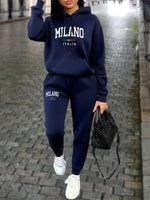 MILANO Pants Sets for Women Clothing High quality Sweatshirt Sweatpant Hoodie Suit 2 Piece Autumn Winter Outfits Woman Tracksuit - flohmarkt-deutschland.shop