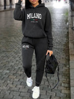 MILANO Pants Sets for Women Clothing High quality Sweatshirt Sweatpant Hoodie Suit 2 Piece Autumn Winter Outfits Woman Tracksuit - flohmarkt-deutschland.shop