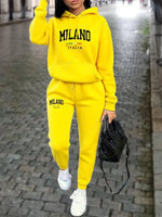 MILANO Pants Sets for Women Clothing High quality Sweatshirt Sweatpant Hoodie Suit 2 Piece Autumn Winter Outfits Woman Tracksuit - flohmarkt-deutschland.shop