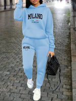 MILANO Pants Sets for Women Clothing High quality Sweatshirt Sweatpant Hoodie Suit 2 Piece Autumn Winter Outfits Woman Tracksuit - flohmarkt-deutschland.shop