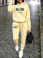 MILANO Pants Sets for Women Clothing High quality Sweatshirt Sweatpant Hoodie Suit 2 Piece Autumn Winter Outfits Woman Tracksuit - flohmarkt-deutschland.shop
