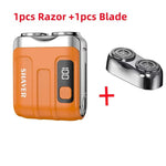 Mini Electric Smart Shaver Household Car Shaver Digital Display Dual Blade Rechargeable Shaver Powerful Beard Trimmer Tool - flohmarkt-deutschland.shop