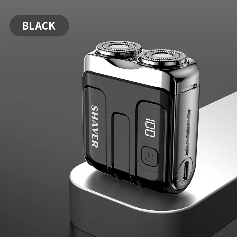 Mini Electric Smart Shaver Household Car Shaver Digital Display Dual Blade Rechargeable Shaver Powerful Beard Trimmer Tool - flohmarkt-deutschland.shop