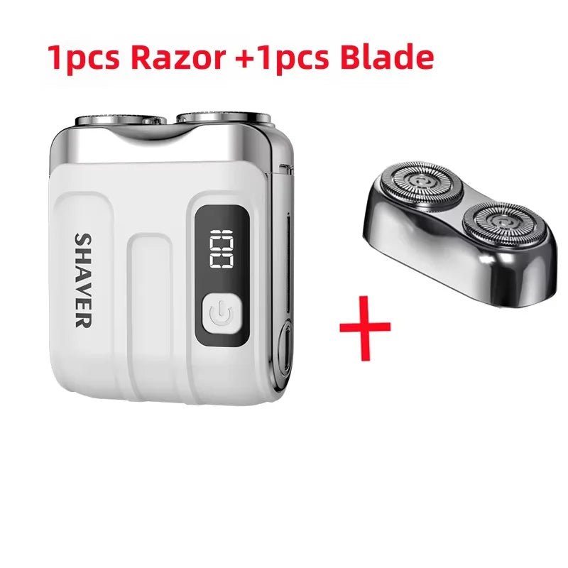 Mini Electric Smart Shaver Household Car Shaver Digital Display Dual Blade Rechargeable Shaver Powerful Beard Trimmer Tool - flohmarkt-deutschland.shop