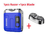 Mini Electric Smart Shaver Household Car Shaver Digital Display Dual Blade Rechargeable Shaver Powerful Beard Trimmer Tool - flohmarkt-deutschland.shop
