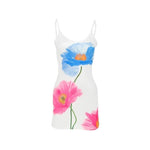 Mini Kleid Frauen Sommer Neue Weiße Mode Oansatz Streetwear Print Ärmelloses Kleid Strap Backless Beiläufige Dünne Elegante Kleid - flohmarkt-deutschland.shop