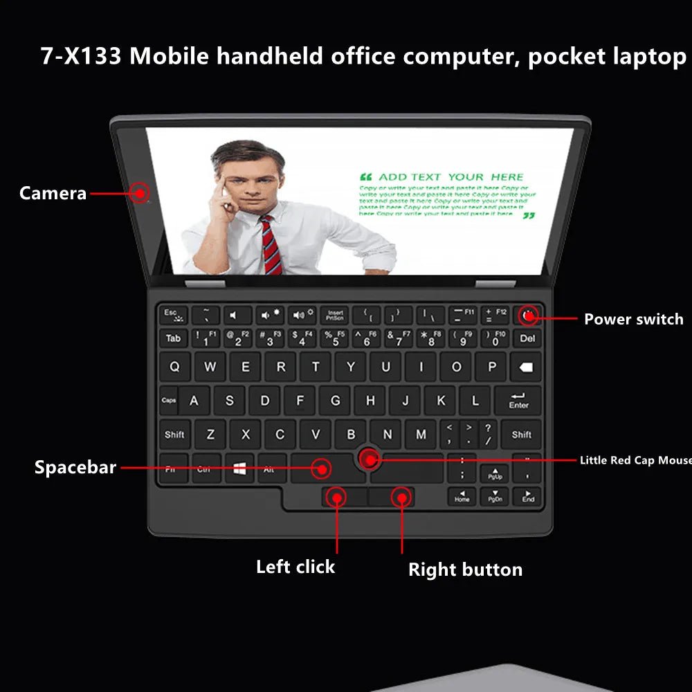 Mini Laptop 7 Zoll Touchscreen 16GB RAM 1TB SSD Windows 11 - flohmarkt-deutschland.shop