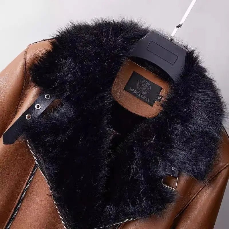 Mode frauen Herbst Und Winter Neue Leder Jacke Pelz Integrierte Mode Verdickt Winter Medium Und Lange frauen Mantel XQ34 - flohmarkt-deutschland.shop