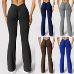 Mode Micro Horn Leggings Frauen V-back Taille Sport Hosen Hohe Taille Push-Up Butt Gym Hosen Solide Dünne beiläufige Leggings - flohmarkt-deutschland.shop