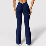Mode Micro Horn Leggings Frauen V-back Taille Sport Hosen Hohe Taille Push-Up Butt Gym Hosen Solide Dünne beiläufige Leggings - flohmarkt-deutschland.shop