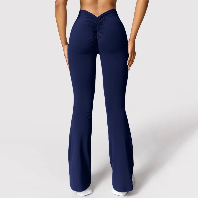 Mode Micro Horn Leggings Frauen V-back Taille Sport Hosen Hohe Taille Push-Up Butt Gym Hosen Solide Dünne beiläufige Leggings - flohmarkt-deutschland.shop