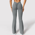 Mode Micro Horn Leggings Frauen V-back Taille Sport Hosen Hohe Taille Push-Up Butt Gym Hosen Solide Dünne beiläufige Leggings - flohmarkt-deutschland.shop