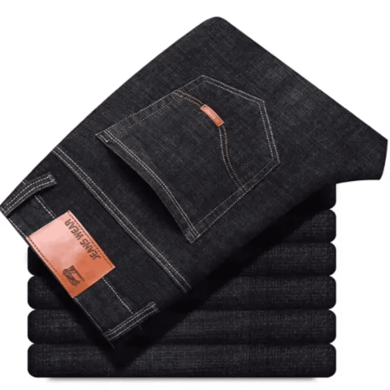 modische High-End-Jeans für Herren in Blau und Schwarz mit geradem Bein, neue Stretch-Jeans, schmale Passform, bequeme Business-Markenjeans für Herren - flohmarkt-deutschland.shop